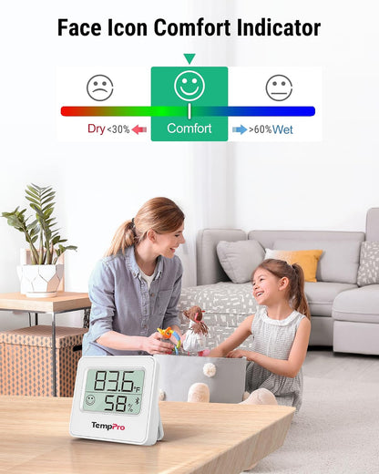 ThermoPro TP157 Hygrometer Indoor Thermometer for Home, Room Thermometer Humidity Meter with Accurate Temperature Humidity Sensor for Greenhouse Baby Room Office-1 Pack