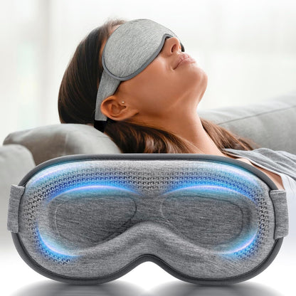 Weighted Blackout Sleep Mask for Men, 3D Contoured Zero Eye Pressure, Lash-Friendly Deep Eye Cups, Adjustable Slide Buckle Strap, Office Nap & Business Travel Essential, Relaxation Gift for Him(Black)