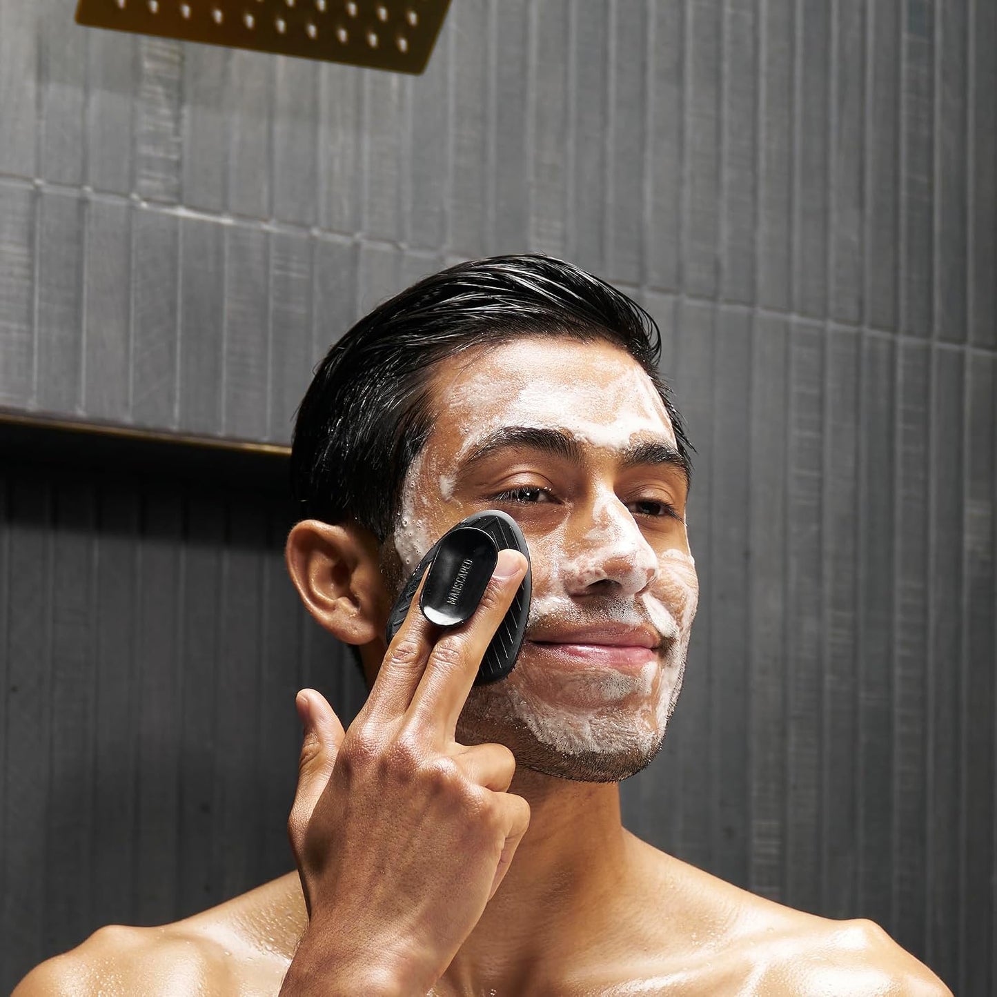 MANSCAPED® The Scalp Buffer Men’s Silicone Head Scrubber – Premium Cleansing & Exfoliating Hair Brush, Ergonomic Handheld Design for Gentle Scalp Massage (1-Pack)