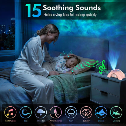 Rossetta Dual Lens Galaxy Projector, Star Projector for Bedroom with 58 Light Effects, Night Light Projector with White Noise & Bluetooth Speaker, Remote Timer, Room Decor Gift for Kids Adults Teens
