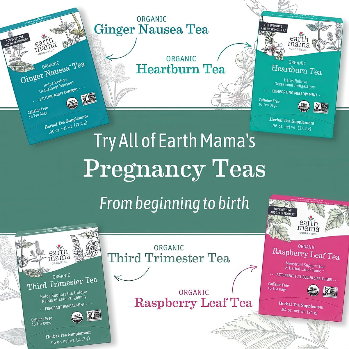 Earth Mama - Organic Milkmaid Tea, Lactation Support - 32 Teabags