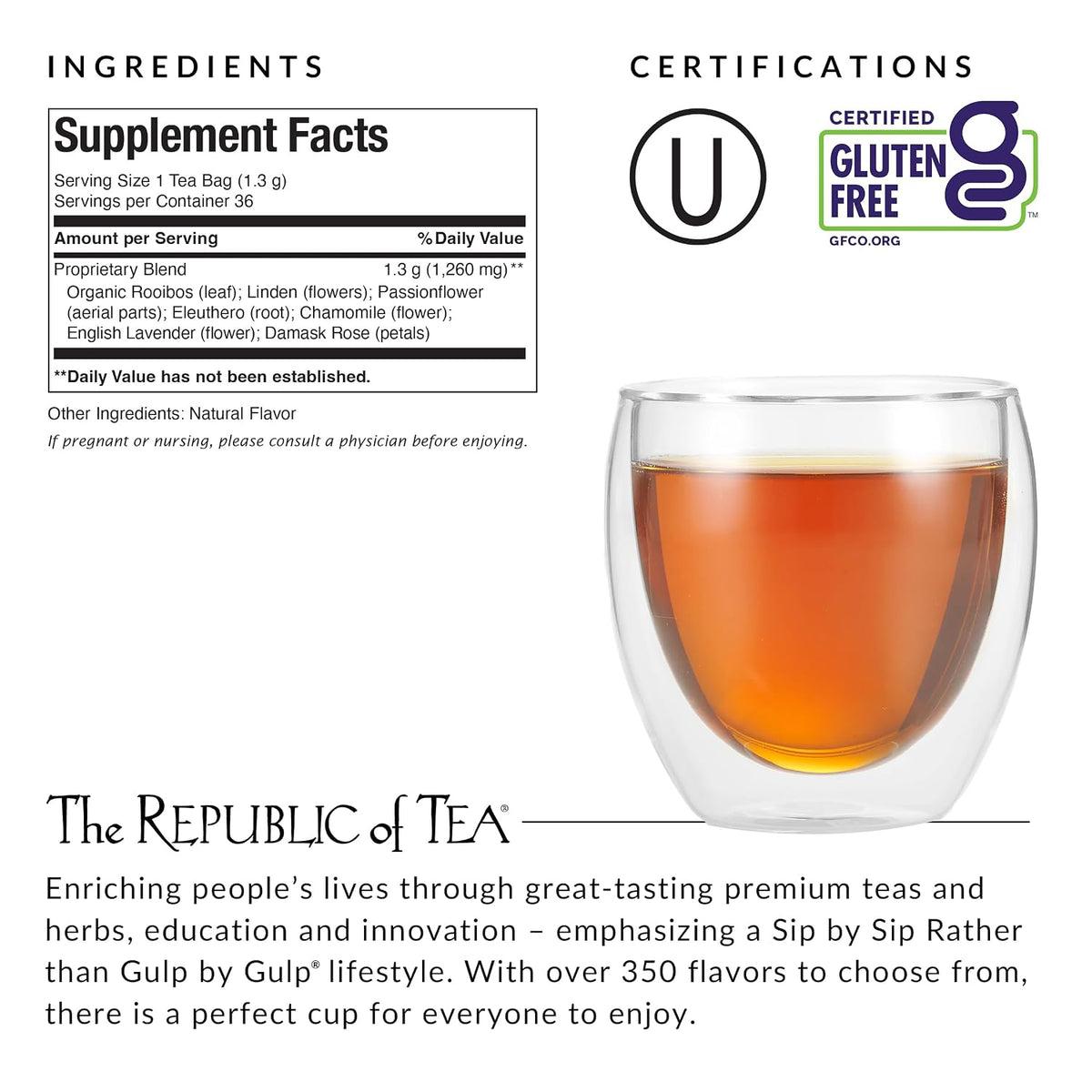 The Republic of Tea Be Well Get Relaxed No. 14 Herbal Tea, 36 Count