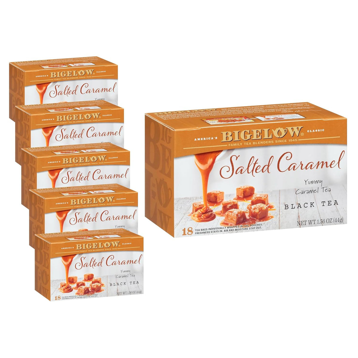 Bigelow Tea Salted Caramel Black Tea, 18 Count (Pack of 6)