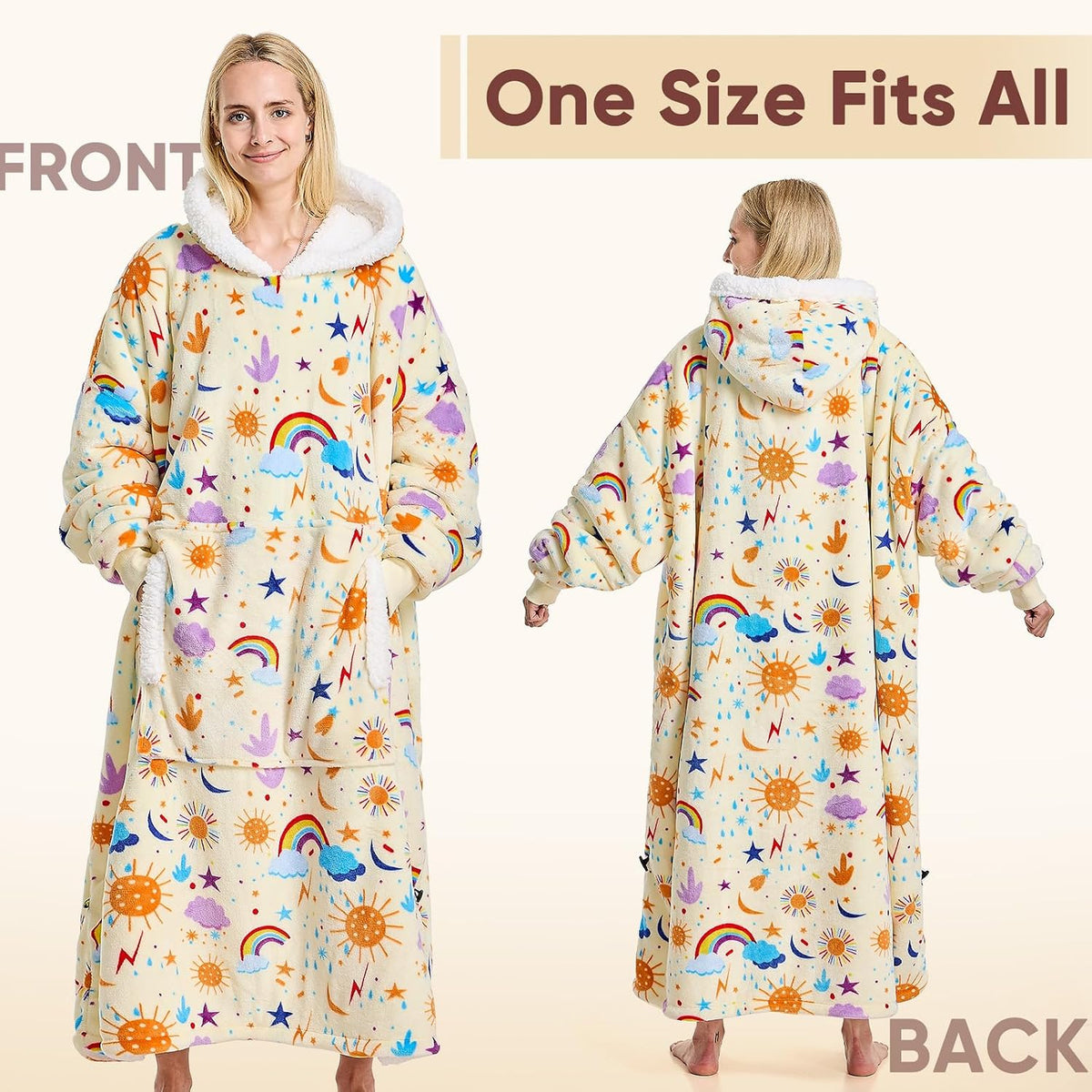 yescool Wearable Blanket Hoodie as Christmas Birthday Gifts for Women Mom - Colors A