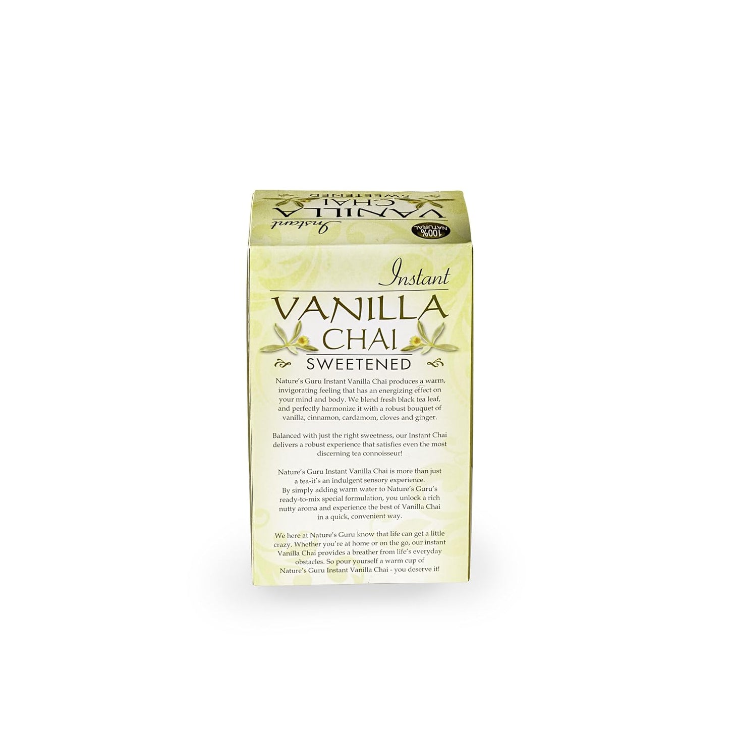 Nature's Guru Instant Vanilla Chai Tea Drink Mix Sweetened, 10 Count (Pack of 1) Single Serve On-the-Go Drink Packets