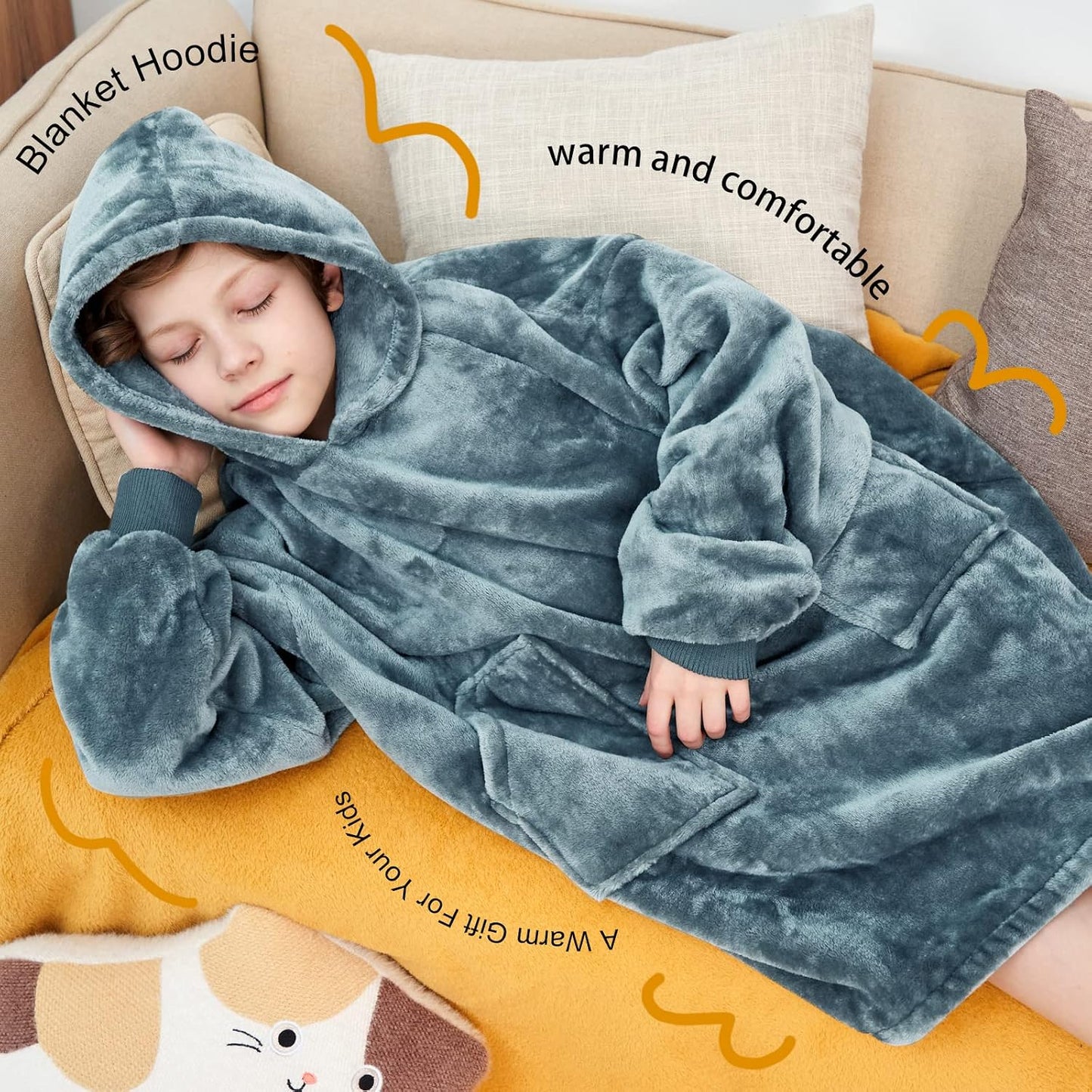 Aemicion Strawberry Blanket Hoodie,Oversized Sherpa Wearable Hooded Blanket,Warm Cozy Sweatshirt Gifts for Women Girls Adult
