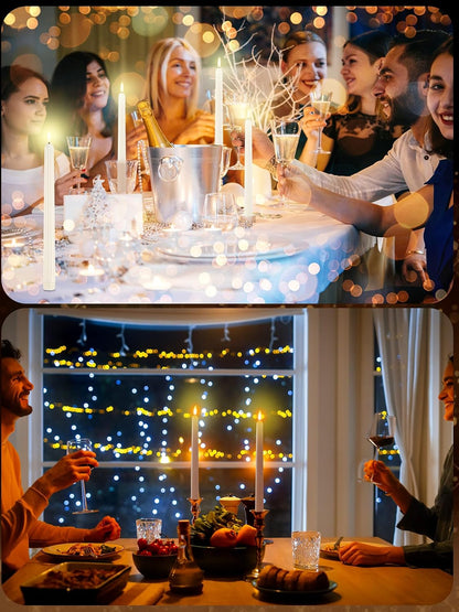 Treela 72 Pcs Flameless LED Taper Candles Battery Operated Candles Bulk 11 Inch Flickering Fake Candlesticks with Warm Light for Valentines Day Church Wedding Party Battery Not Included(Classic,Ivory)