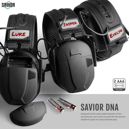 Savior Equipment Apollo Electronic Earmuffs For Shooting w/Gel Ear Pads, 24dB NRR, Noise Cancelling Ear Protection Headset