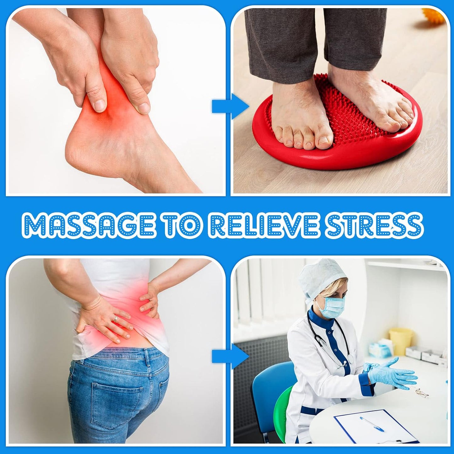Jerify 4 Pcs Wiggle Seat Flexible Inflated Wobble Cushion Stability Balance Pad Balance Disc Sensory Seat for Men Women Fitness Physical Exercise Improving Posture Home Office