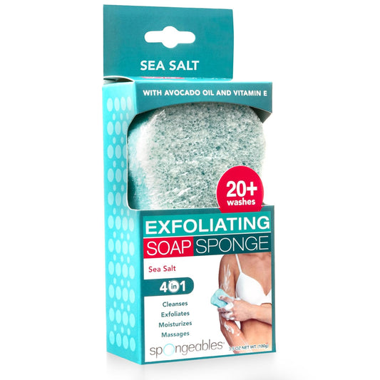 Spongeables Body Wash in a 20+ Wash Sponge, Sea Salt, 3 Count