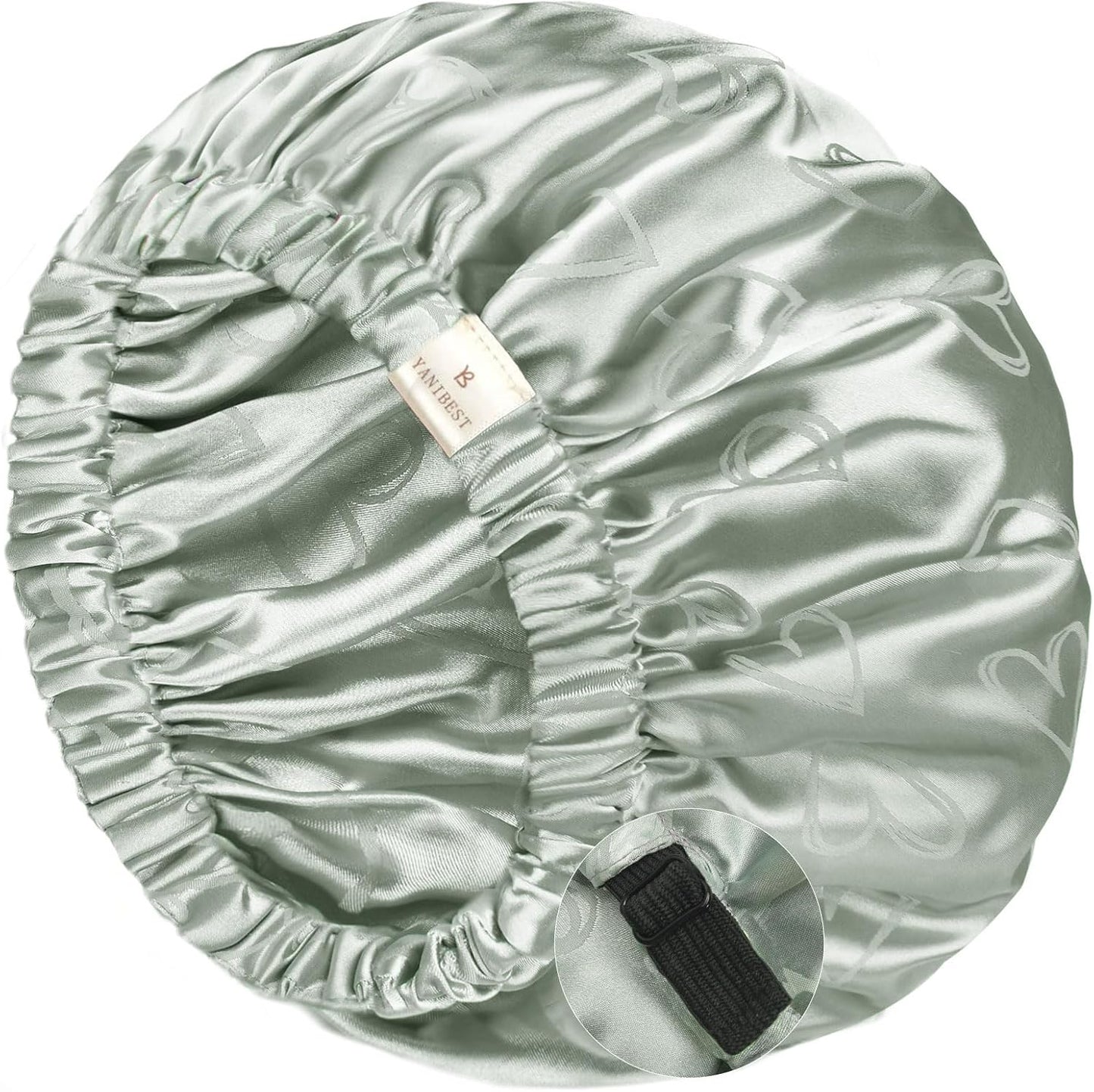 YANIBEST Silk Bonnet Satin Bonnet for Sleeping Women Men, Adjustable Double Layer Hair Bonnet for Curly Braids Reduce Frizz