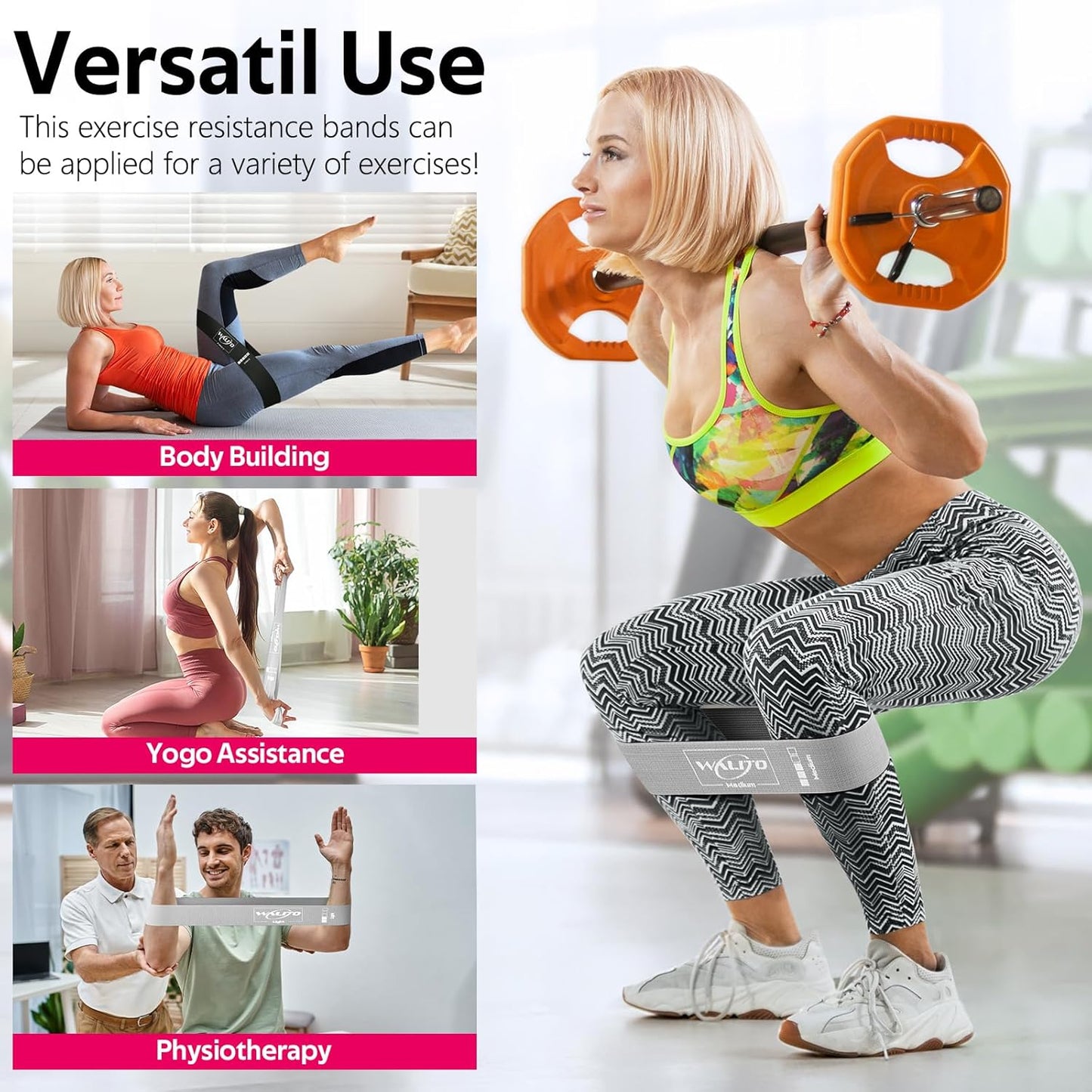Fabric Resistance Bands for Working Out - Booty Bands for Legs -Glutes Training for Women and Men - Exercise Bands for Squats, Yoga, Physical Therapy -Home Gym Fitness