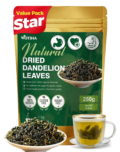 WOTIHA 60 Count Premium Dandelion Root Tea Bags - 100% Natural Roasted, Supports Liver & Kidney Health, Digestion & Immunity, Caffeine-Free, Additive-Free, Gluten-Free, Vegan.