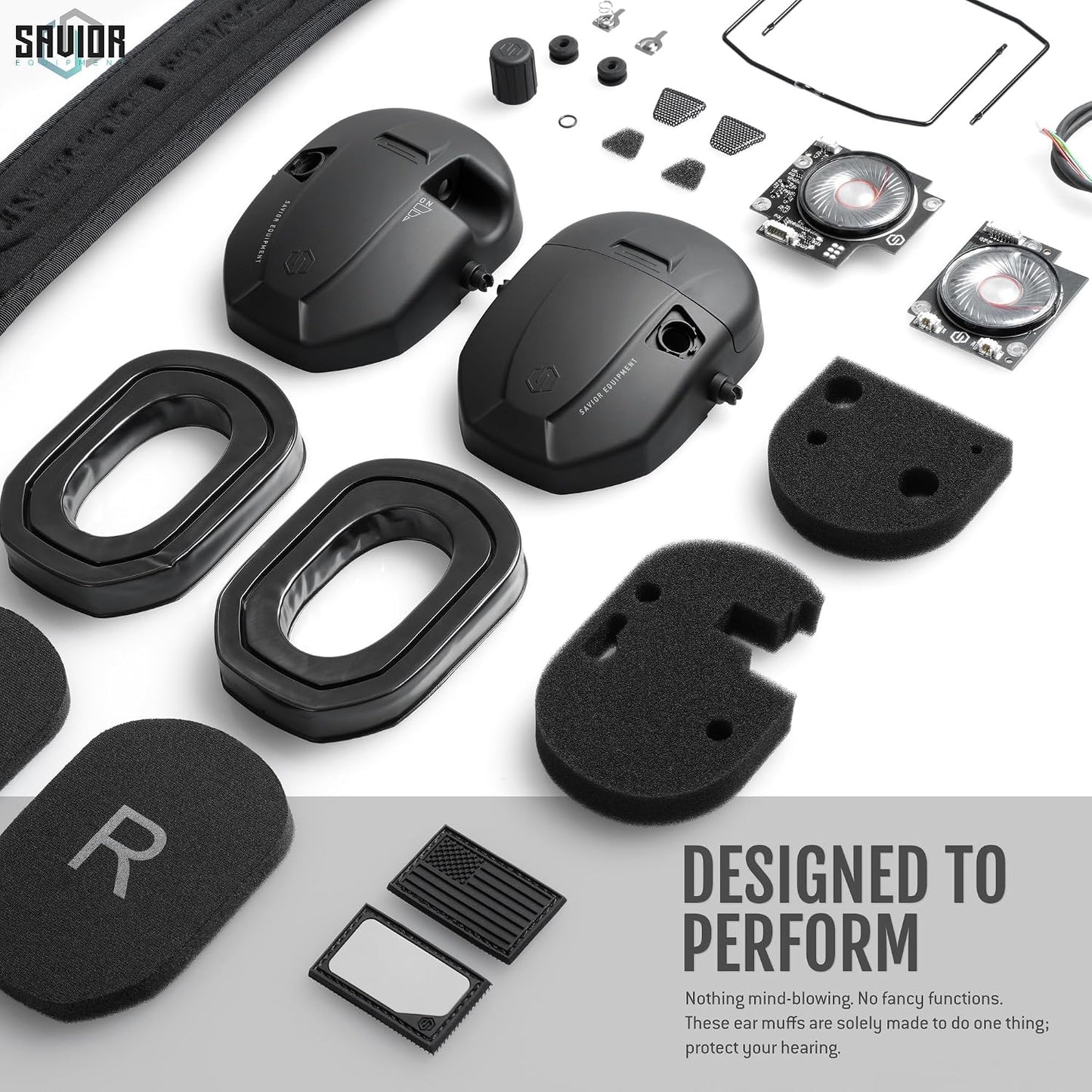 Savior Equipment Apollo Electronic Earmuffs For Shooting w/Gel Ear Pads, 24dB NRR, Noise Cancelling Ear Protection Headset
