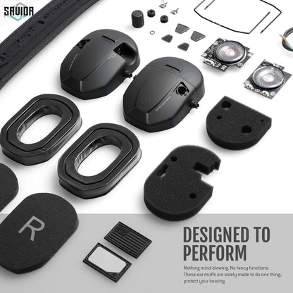 Savior Equipment Apollo Electronic Earmuffs For Shooting w/Gel Ear Pads, 24dB NRR, Noise Cancelling Ear Protection Headset