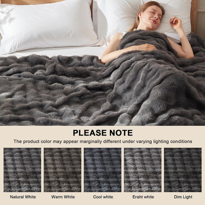 Heated Throw Blanket - Fast Heating 3D Jacquard Electric Heated Blanket, Cozy Heating Blanket with 6 Heating Settings & 4 Hours Auto-Off, Machine Washable, 50"x60", London Grey
