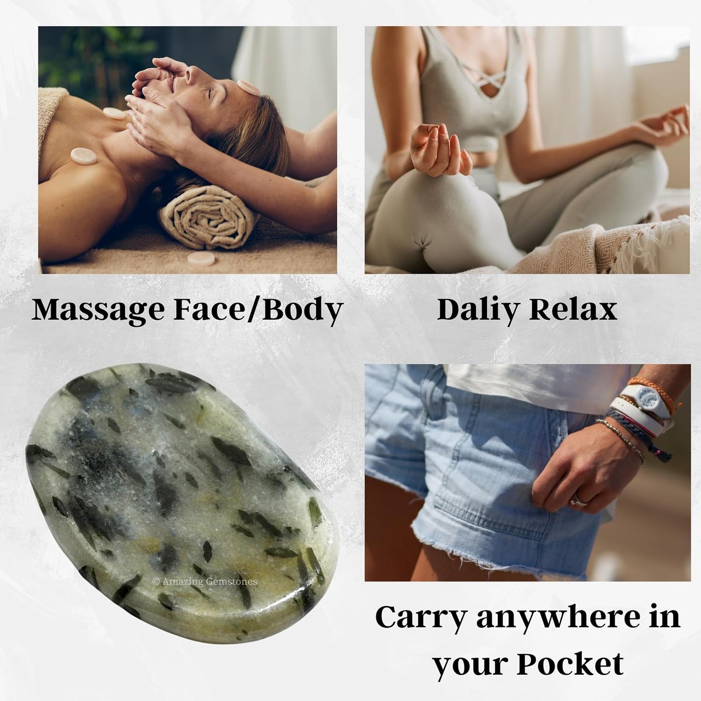 Amazing Gemstone Labradorite Thumb Worry Stone, Anxiety Stone, Healing Crystals - Piedra Crystal Fidget for Gift, Meditation, Calming, Relaxation, Stress Relief - Colors B