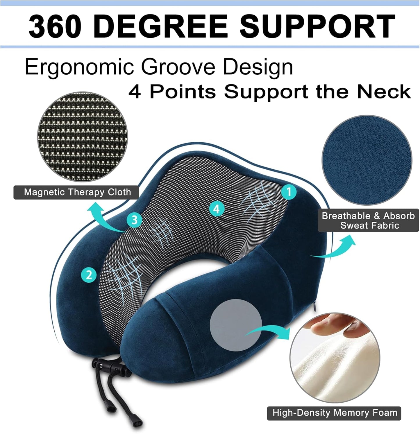 urnexttour Travel Pillow and Blanket Set Neck Pillow Airplane Foam Black