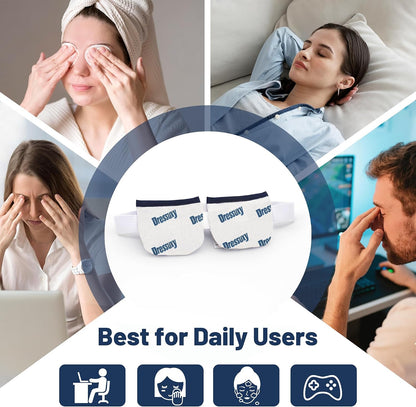 Heated Eye Mask & Microwavable Eye Compress | Gentle Steam Heat for Eye Comfort 1pc Cotton White