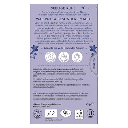 Pukka Herbal Teas Night Time Organic Oat Flower Lavender and Lime Flower Tea, 20g 20 Count