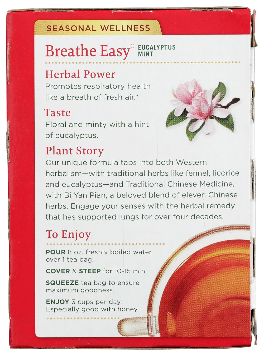 Traditional Medicinals Breathe Easy Eucalyptus Mint, 16 Tea Bags