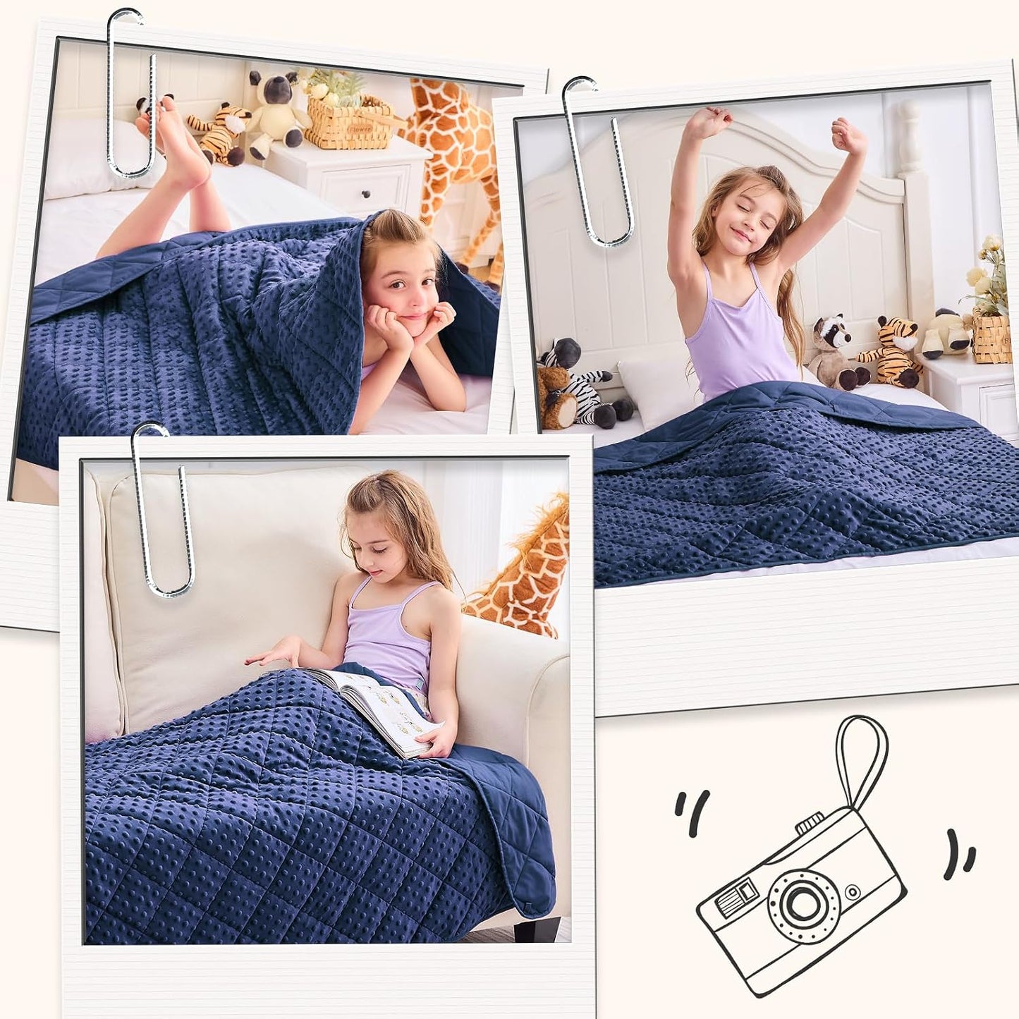 yescool Weighted Lap Pad 2 lb Blue Small Lap Blanket, Weighted Lap Blanket Cooling Heating Weighted Throw Blankets, Minky Blankets Gifts for Travel Outdoor Indoor, 20 * 30in
