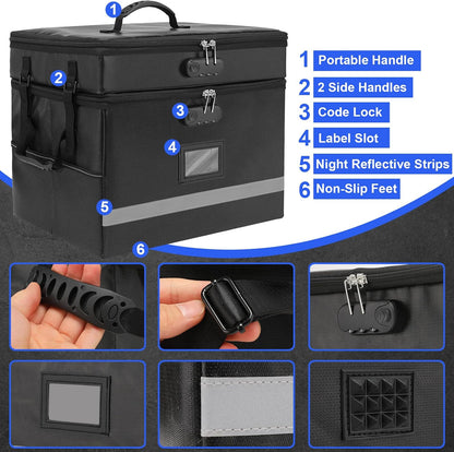 EXLIFBAG Fireproof File Organizer with Lock, 1 Layer