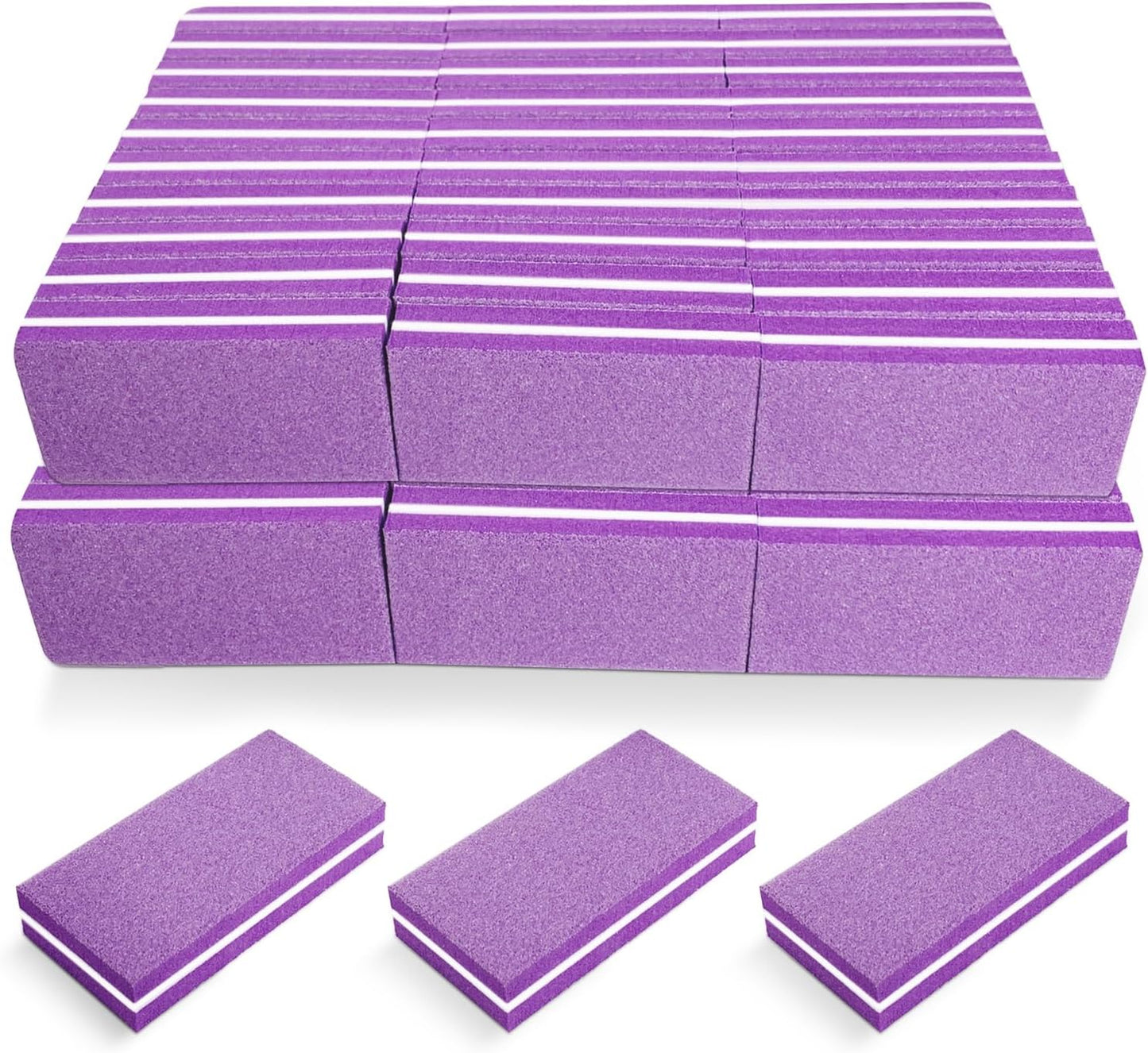 Pink Professional Nail Buffer Set - 30 Pcs, Acrylic & Natural Nails, 100/180 Grit Buffer Blocks