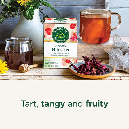 Traditional Medicinals - Organic Hibiscus Herbal Tea (6 Pack) - Supports Heart Health - 96 Tea Bags Total