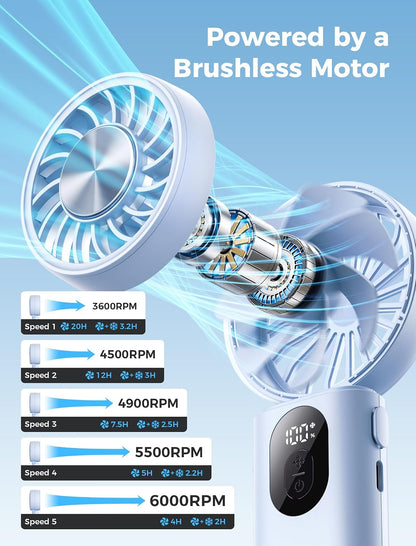 Aecooly Mighty Portable Handheld Fan | 20H Max Cooling | 3 Flexible Modes