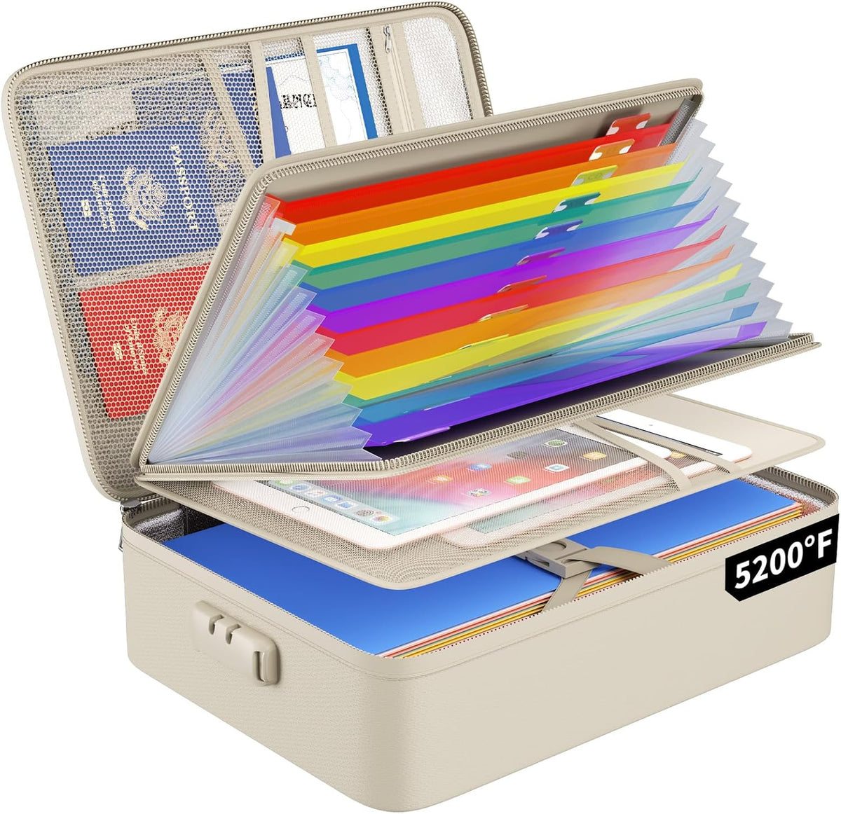 ENGPOW Fireproof File Organizer Bag with 13 Pockets Accordion File Folder