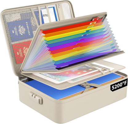 ENGPOW Fireproof File Organizer Bag with 13 Pockets Accordion File Folder