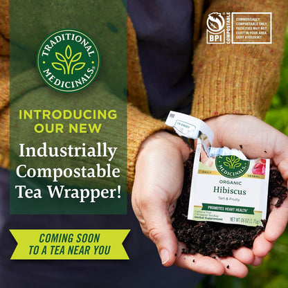 Traditional Medicinals Organic, Peppermint Tea - Helps Soothe Belly from Occasional Gas and Bloating - Kosher, Non-GMO, Caffeine-Free, Compostable - 16 Tea Bags