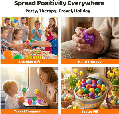 LOVESTOWN 18 PCS Motivational Stress Relief Balls, Squeeze Toys, 2 Inch