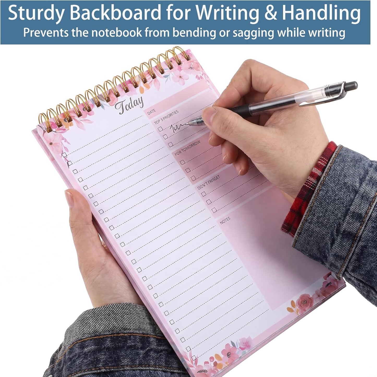 2 Packs To Do List Notepad, 104 Pages To Do List Notebook A5 Undated Daily Planner Notepad with Task Checklist Home Office School Supplies