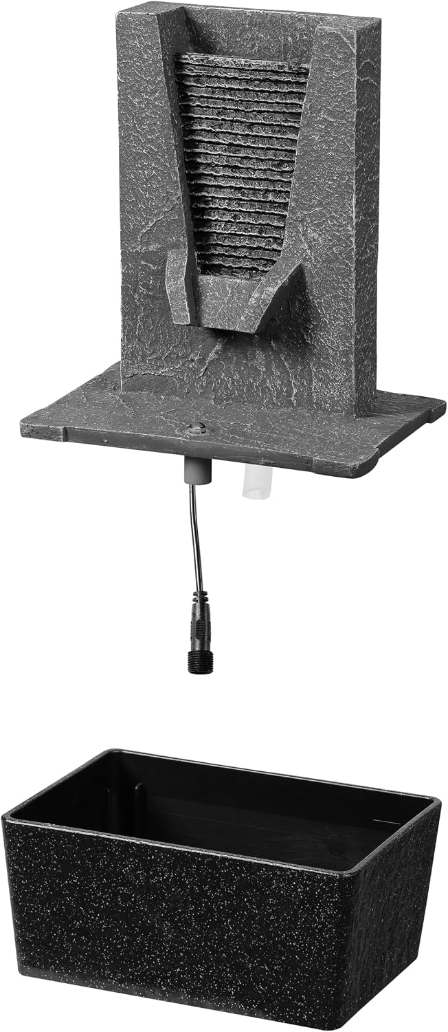 Tabletop Water Fountain Indoor Desktop Waterfall with Warm LED Light
