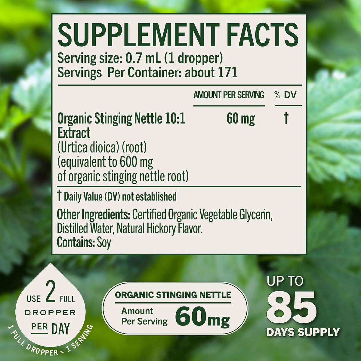 HERBAMAMA USDA Organic Stinging Nettle Root - Urinary Tract Support - 4 oz