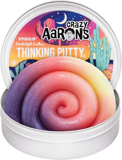 Crazy Aaron's Thinking Putty - Goodnight Cactus - Multi-Color Sensory Putty for Kids and Grown ups in a 4" Tin - Creative and Endless Fun, Stress Relief Therapy Toys, Never Dries Out - Made in USA