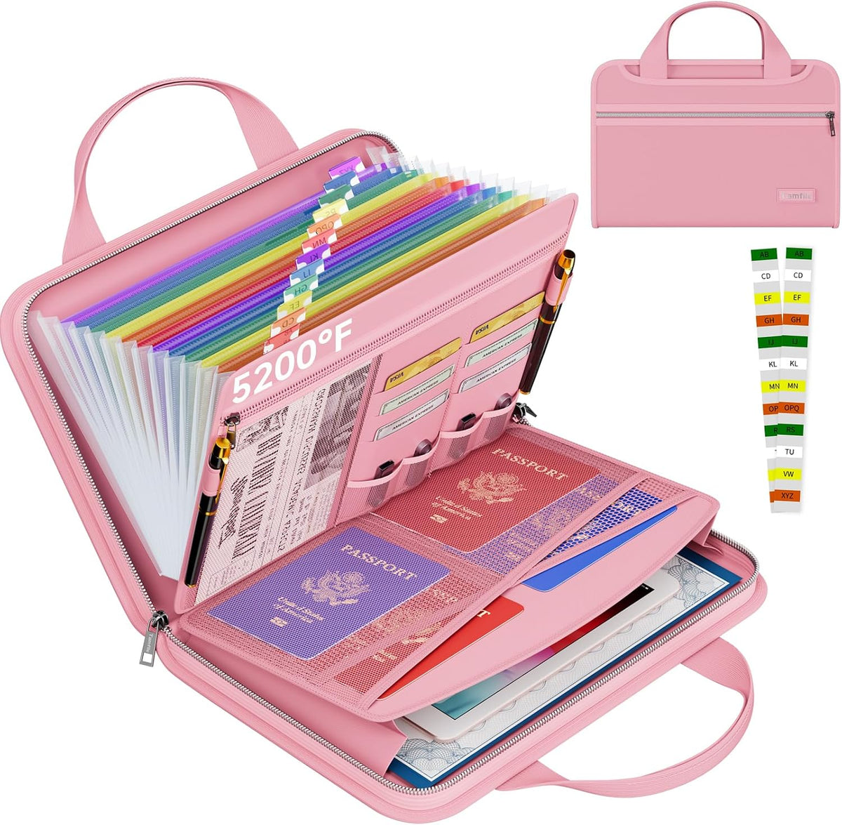 Tamfile Fireproof Accordion File Organizer, Expanding File Folder