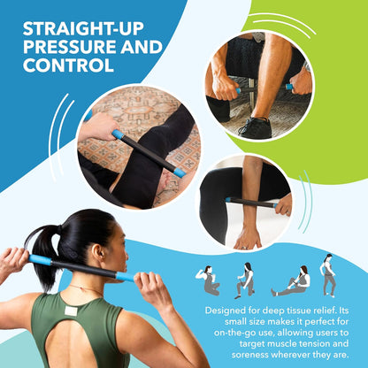 RAD 2-in-1 Muscle Flushing Kit – Includes Exercise Foam Roller & Massage Roller Stick – Deep Tissue Myofascial Release, Muscle Recovery Tools for Mobility & Performance