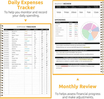 Budget Planner - Monthly Budget Book with Expense Tracker Notebook, Undated Bill Organizer & Finance Planner to Take Control of Your Money, Account Book to Manage Your Finances-Pink