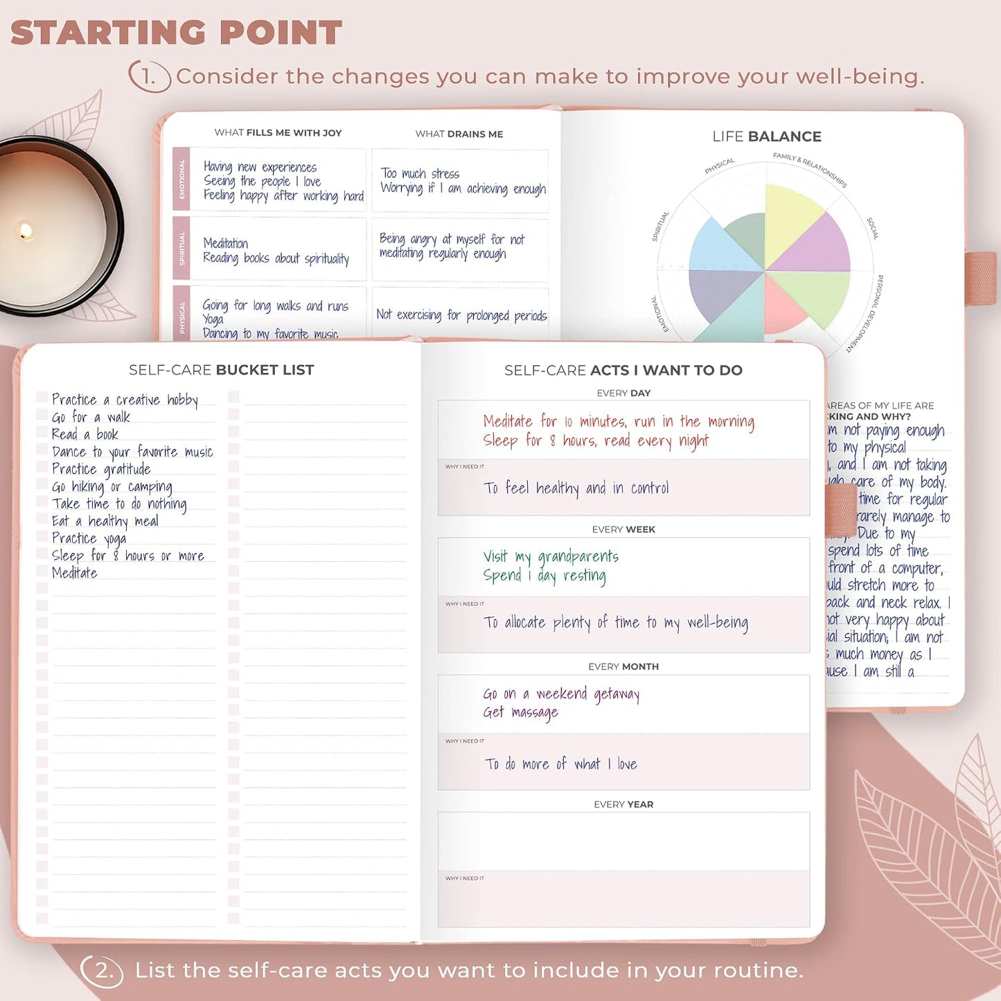 Clever Fox Self-Care Journal – Daily Reflection Notebook – Mental Health & Personal Development Planner, Meditation & Mood Log, A5 (Aquamarine)