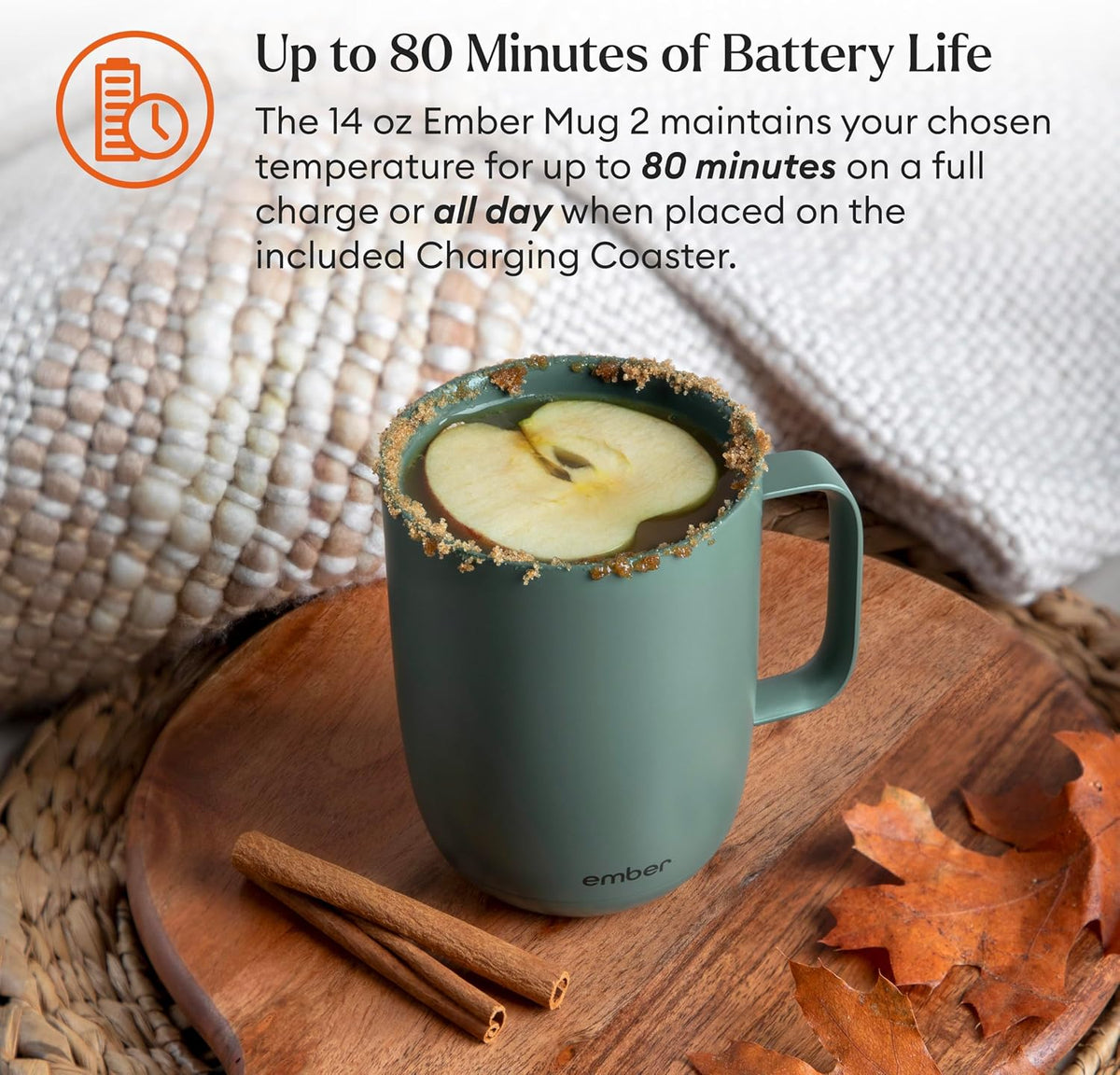 Ember Temperature Control Smart Mug 2, 14 Oz, App-Controlled Heated Coffee Mug with 80 Min Battery Life and Improved Design, Black