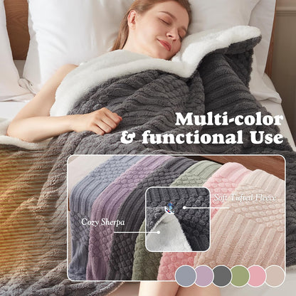 Heated Throw Blanket - Fast Heating 3D Jacquard Electric Heated Blanket, Cozy Heating Blanket with 6 Heating Settings & 4 Hours Auto-Off, Machine Washable, 50"x60", London Grey