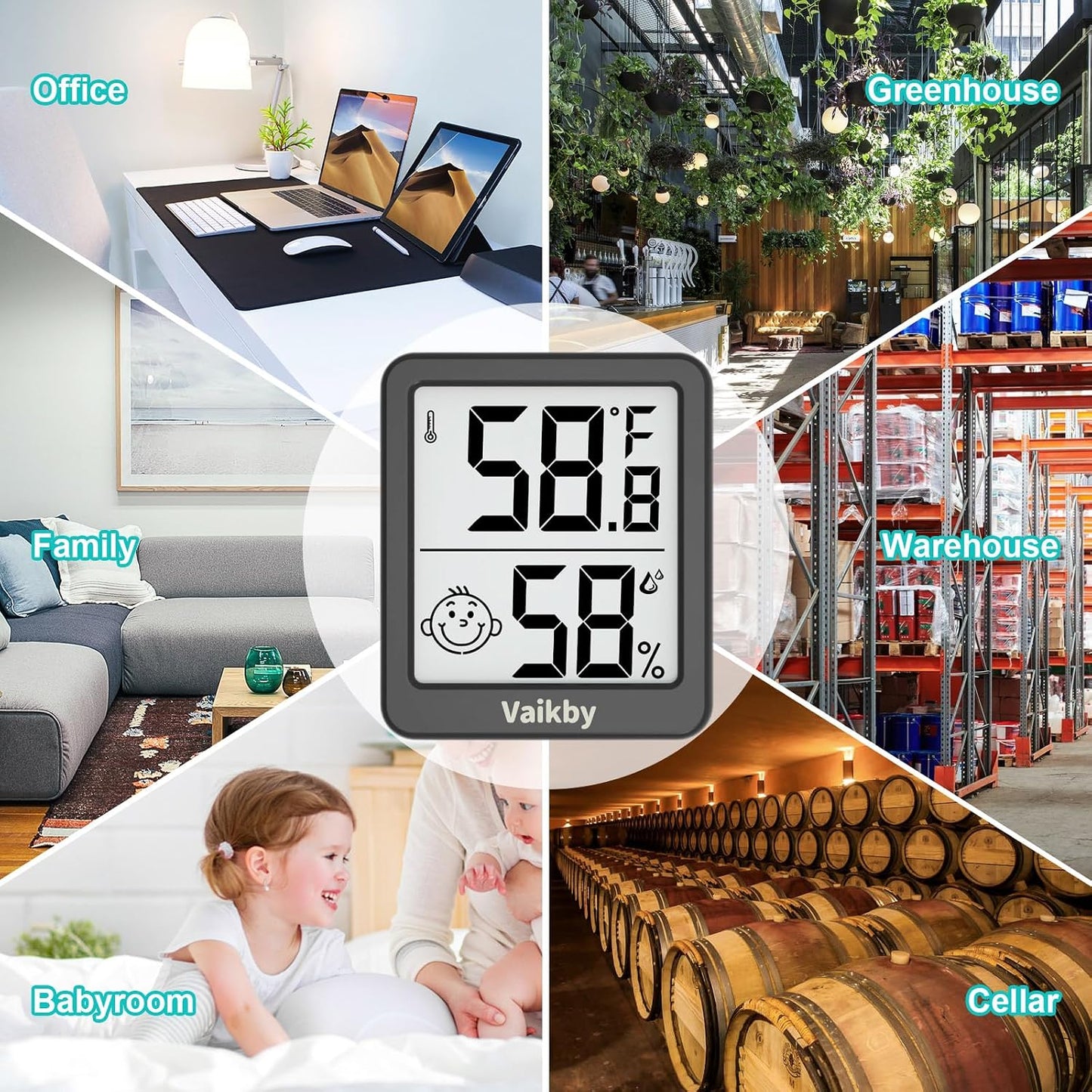 Indoor Humidity Meter Hygrometer 3Pack, Room Thermometer for Accurate Room Temperature Monitor, Digital Hygrometer with Indoor Thermometer for Home, Baby Nursery, and Humidity Sensor Enhanced Comfort