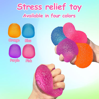 Stress Balls-Gumdrop Squishy Stress for Kids and Adults, Super Solid Squeeze Ball, Sensory for Stress Relief, Birthday, Easter Basket Stuffers and Party Favors (Blue)