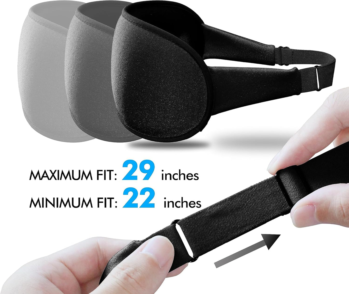 Sleep Eye Mask for Men Women, Lash Extensions 3D Sleeping Mask, Travel Blackout Night Blindfold Eye Shade Cover with Adjustable Strap (Black)