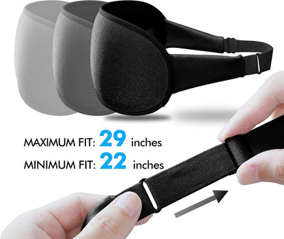 Sleep Eye Mask for Men Women, Lash Extensions 3D Sleeping Mask, Travel Blackout Night Blindfold Eye Shade Cover with Adjustable Strap (Black)