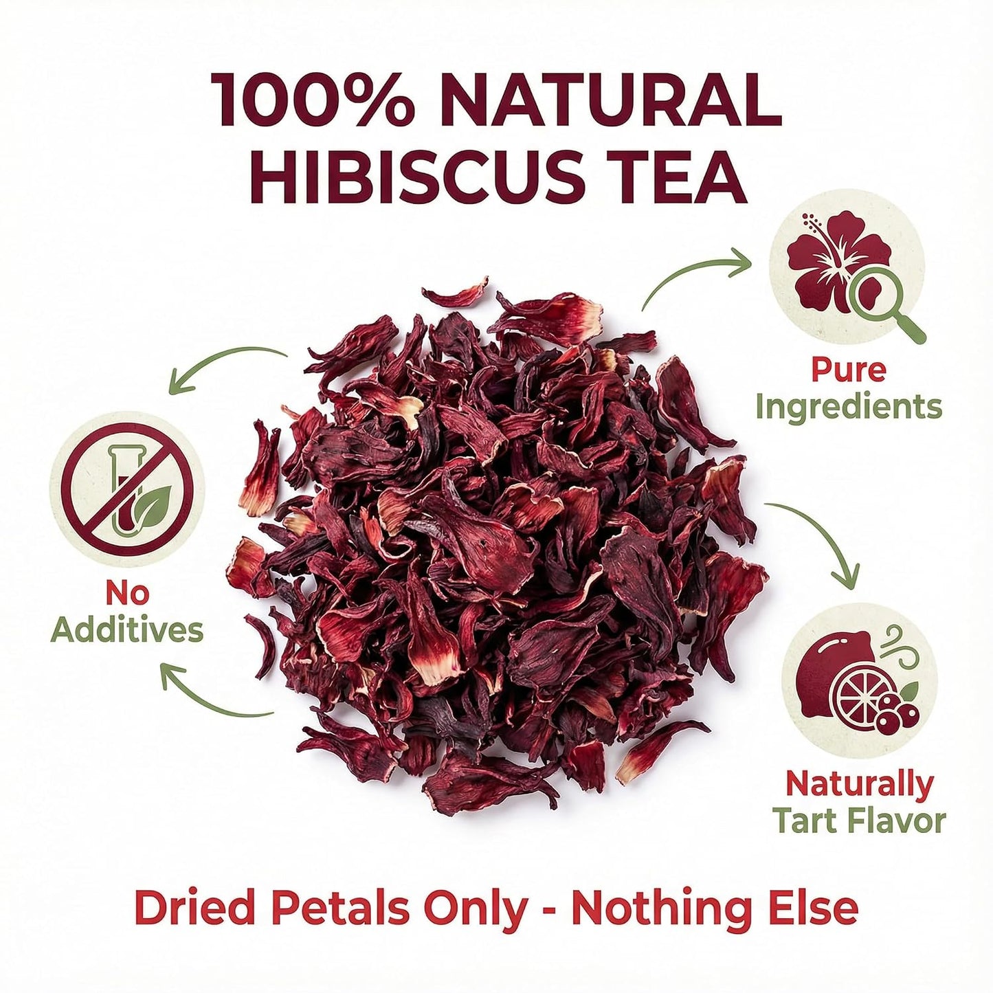 Hibiscus Tea Organic, Hibiscus Tea Loose Leaf Tea Bags, Rich In Anthocyanins & Vitamin C, Naturally Caffeine-Free, Tart & Refreshing Flavor, 20 Tea Bags