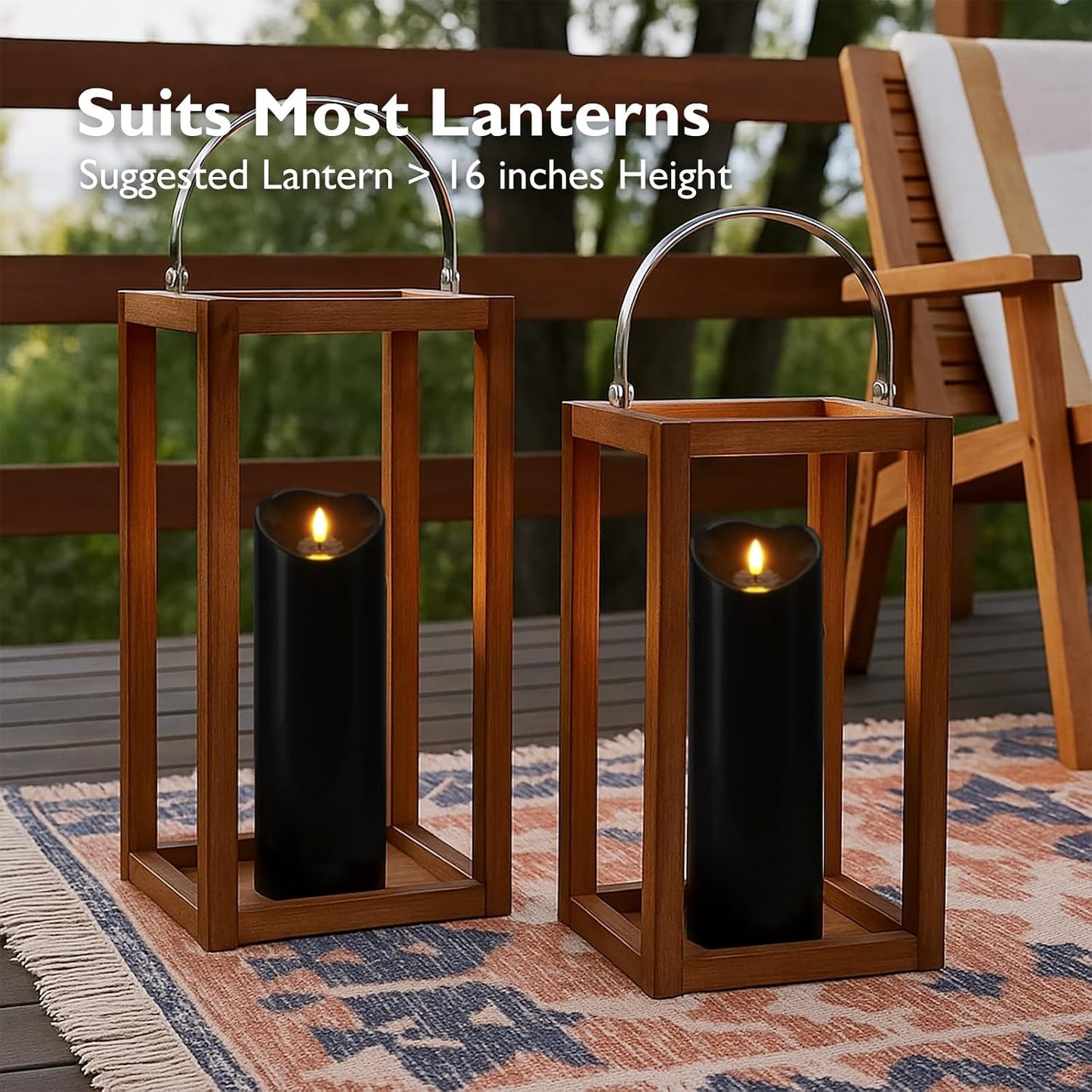 Homemory 6"x3" Outdoor Waterproof Flameless Candles, LED Candles, Battery Operated Candles with Remote and Timers, Electric Fake Plastic Pillar Candles, Ivory White, Set of 2